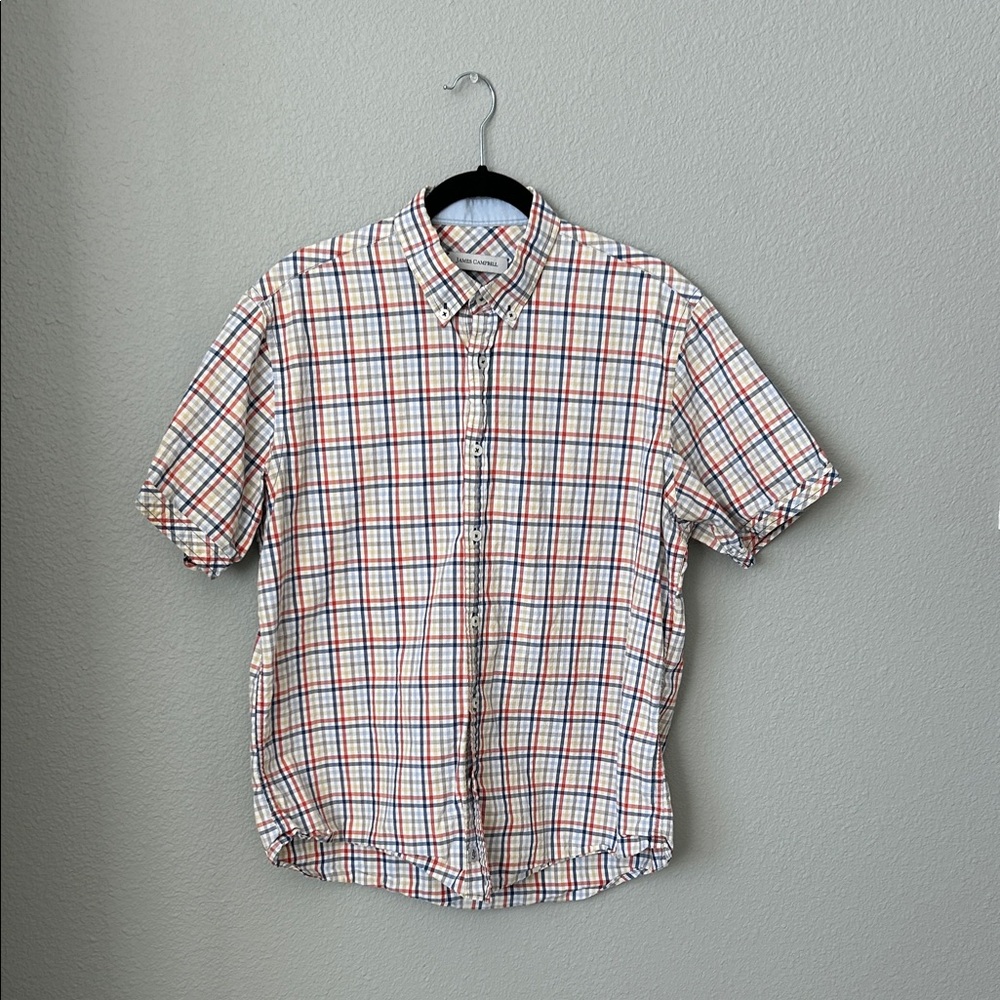 James Campbell Red and Blue Plaid Button Down Shirt